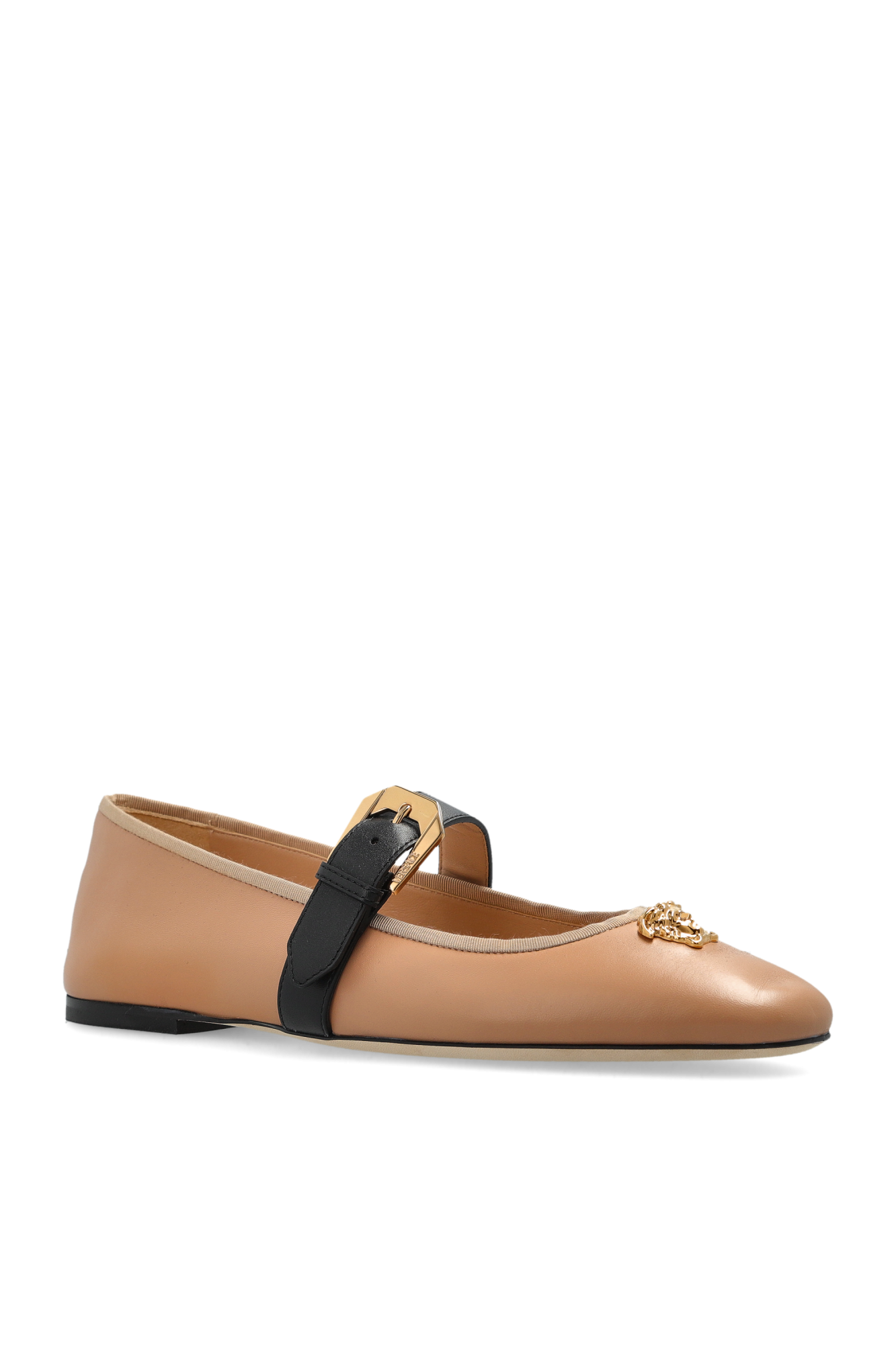 Versace Leather ballet flats with Medusa head | Women's | Vitkac